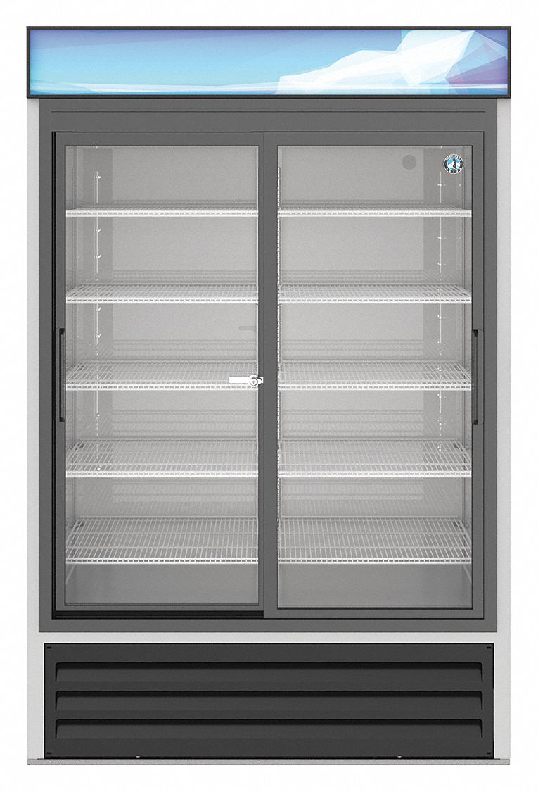 Refrigerated Merchandiser: 78 1/4 in x 51 in x 30 1/4 in, Silver, Sliding, 5 Shelves