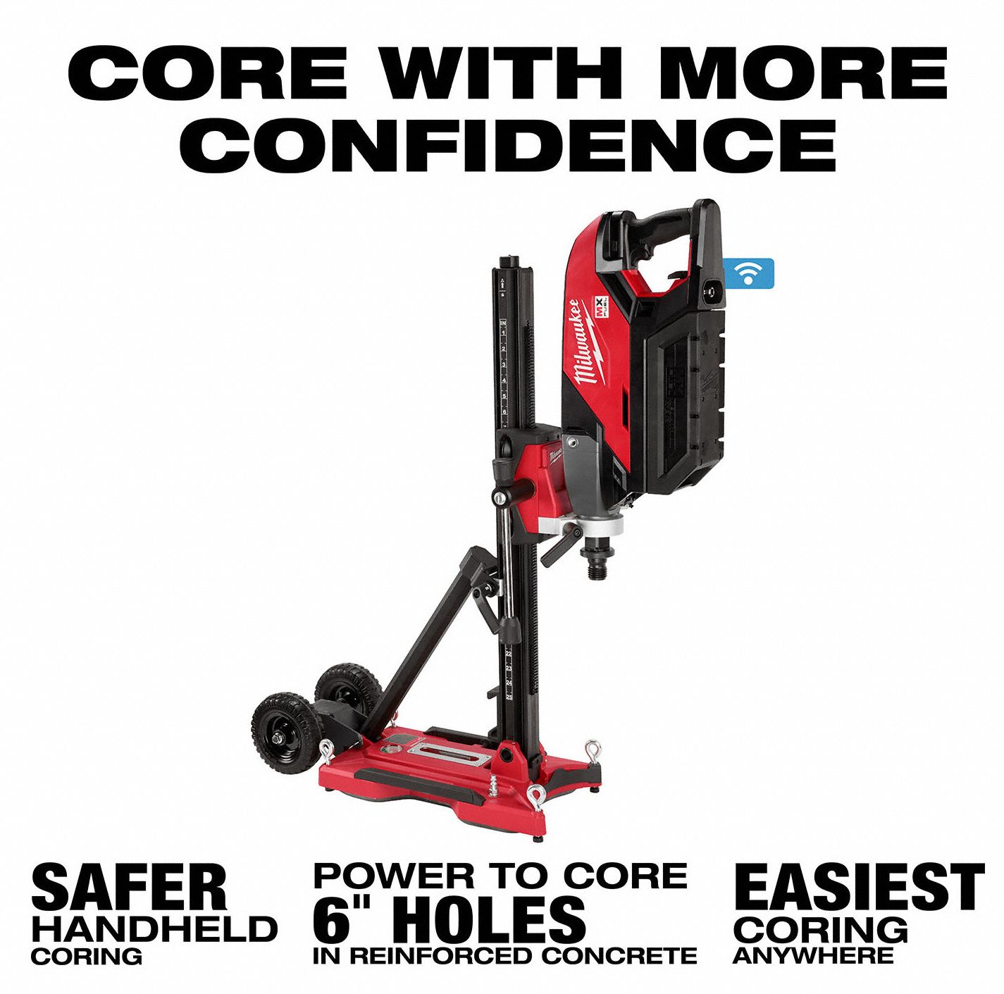 MILWAUKEE Coring Drill with Stand, 1550 No Load RPM 55JL68MXF3012CXS Grainger