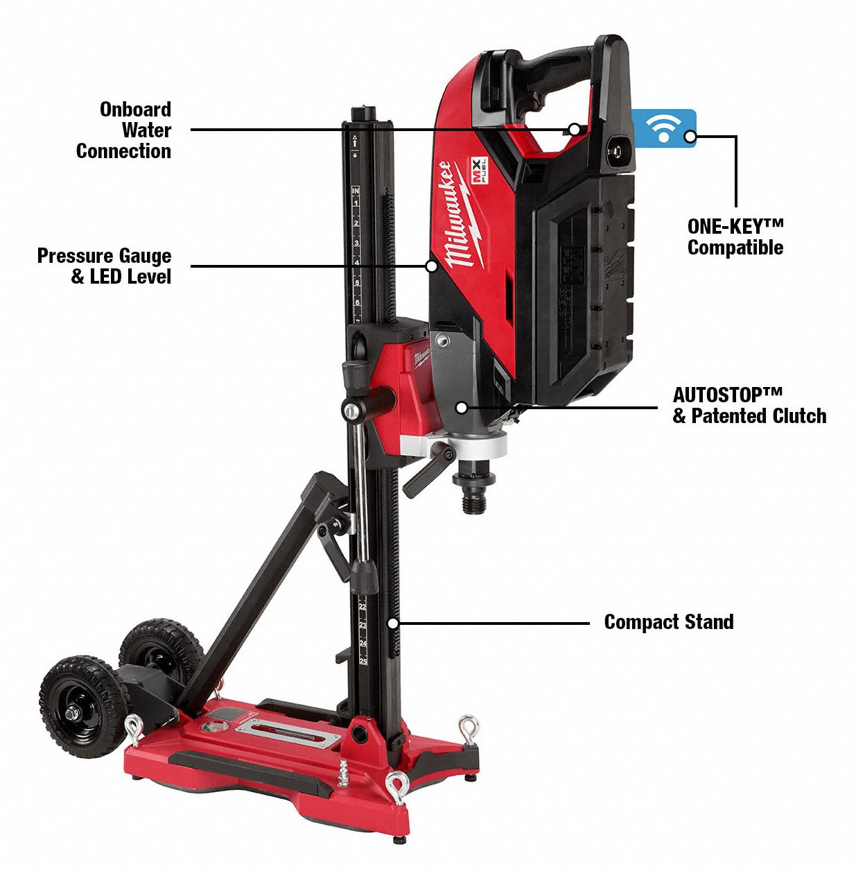 MILWAUKEE Coring Drill with Stand, 1550 No Load RPM 55JL68MXF3012CXS Grainger