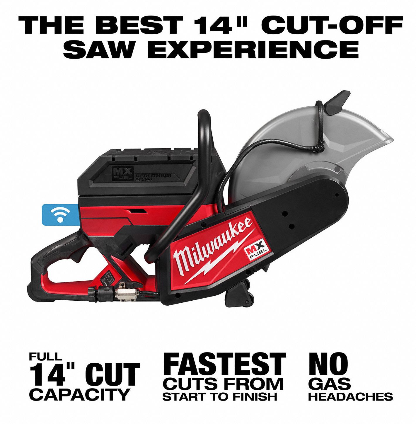 MILWAUKEE General Purpose, Wet/Dry, Handheld Concrete Saw, 14 in Blade Dia., 1 in Arbor Size