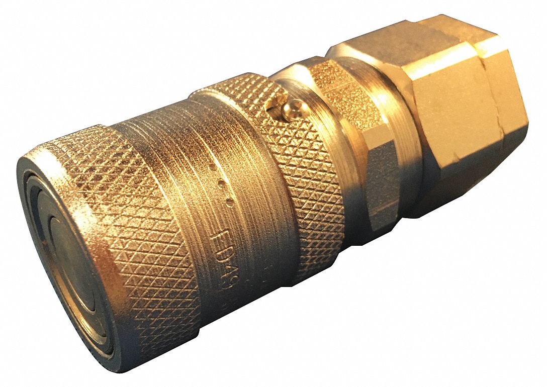 Hydraulic Quick Connect Hose Coupling: 3/8 in, Steel, 37.85 lpm Max. Flow Rate, FNPT