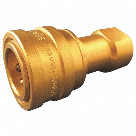 EATON HANSEN Hydraulic Quick Connect Hose Coupling: 1/2 in Coupling Size,  Brass, 1/2