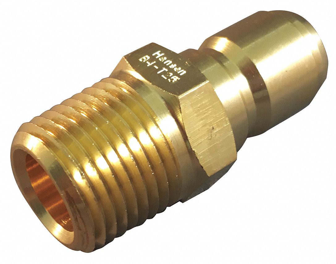 3/8 Body 3/8 Port Size 3/8-19 BSPP Male Plug Eaton Hansen B3T20BS Brass Straight Through Ball Lock Hydraulic Fitting 