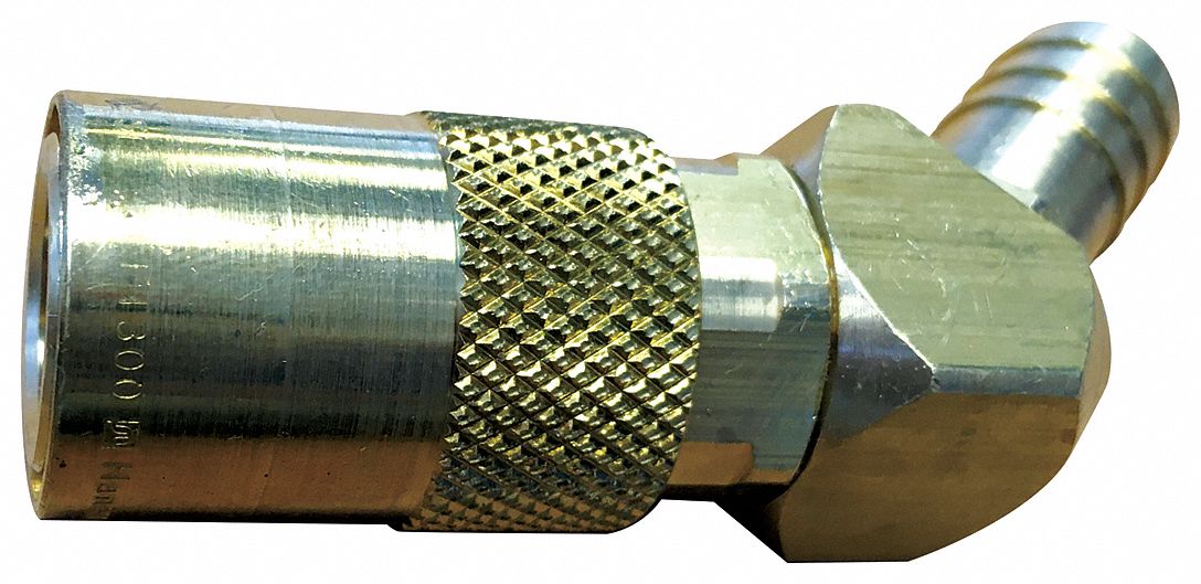 Hydraulic Quick Connect Hose Coupling: 1/4 in Coupling Size, Brass, 7.57 lpm Max. Flow Rate