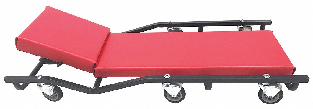 Creeper: Std-Duty, 570 lb Max Load Capacity, 5 5/8 in Ht Range, Steel