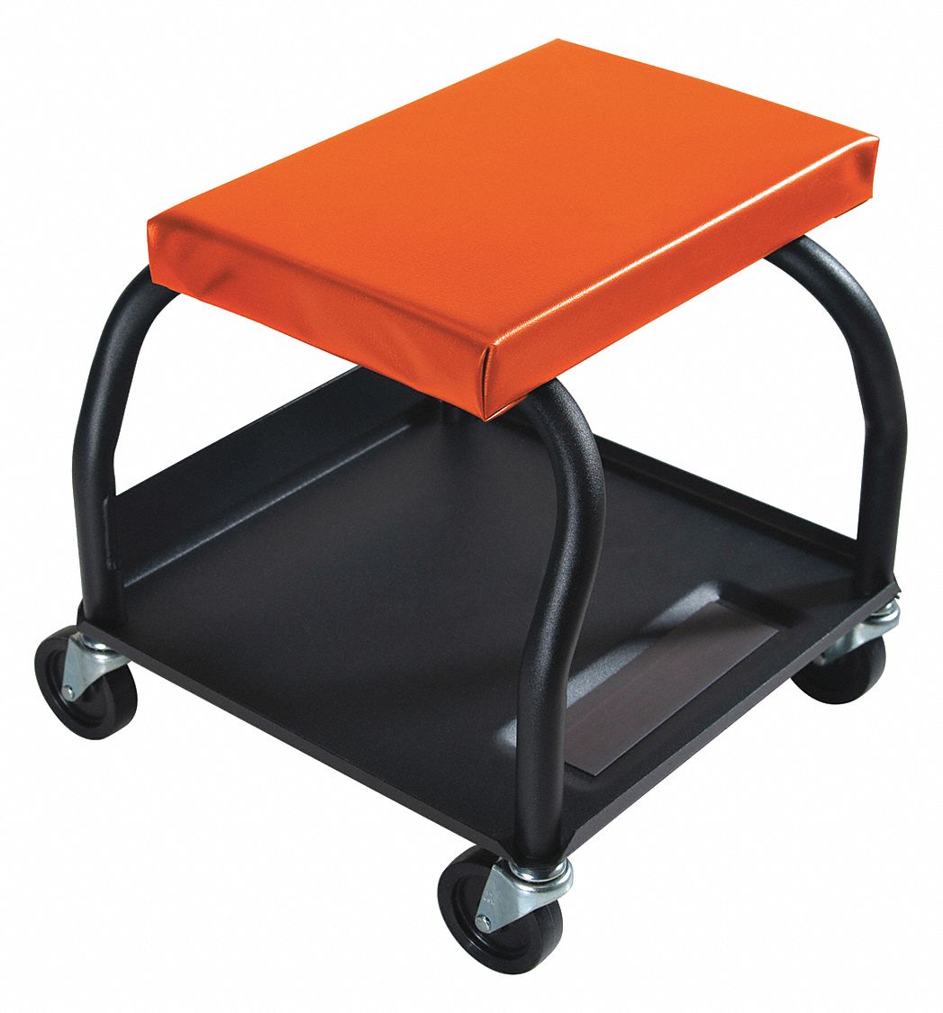 Mechanic Seat: Heavy-Duty, Fixed, 480 lb Max Load Capacity