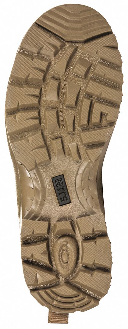 Military/Tactical Boot: Men's, 10, D, 8 in Ht, Dark Coyote, 12393, Side Zipper, Plain, 1 PR