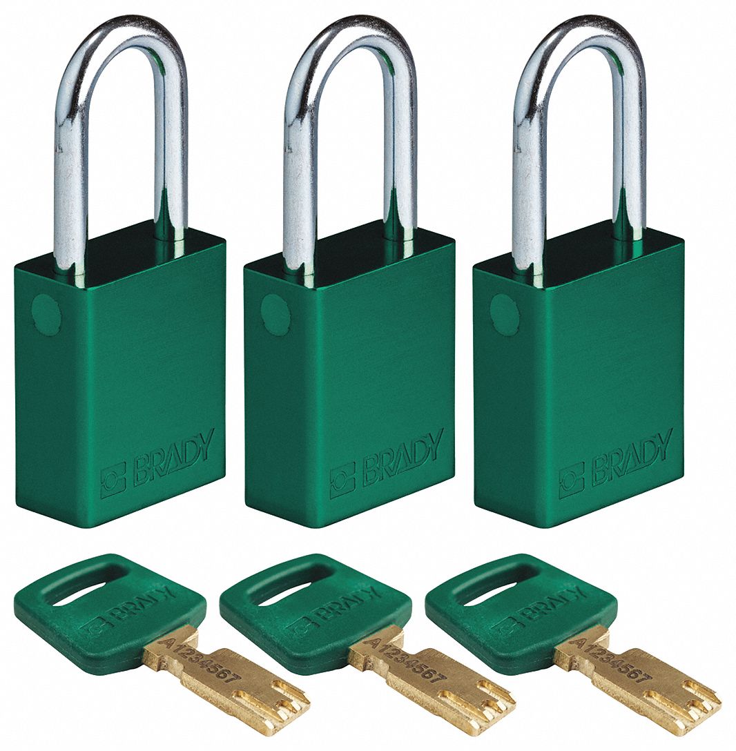 BRADY, Keyed Alike, Aluminum, Lockout Padlock - 24UY38|133284 - Grainger