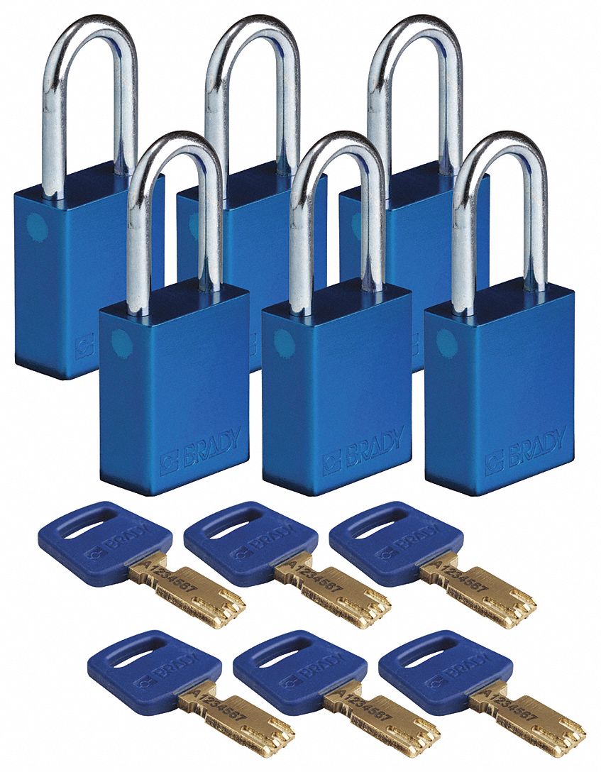 Brady, Keyed Alike, Aluminum, Lockout Padlock - 55jy35