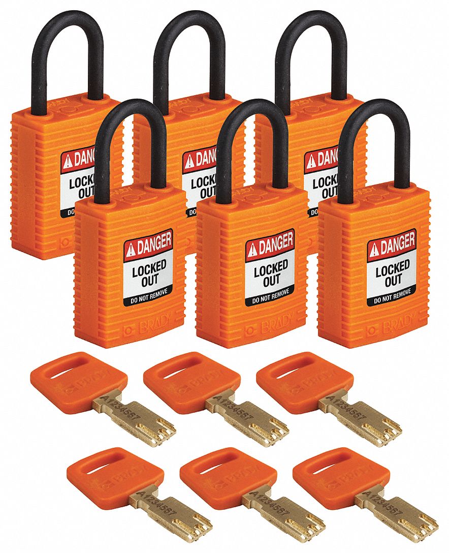 pp太郎 BRADY NYL-BLU-38PL-KD6PK Lockout Padlock,Nylon,Bl