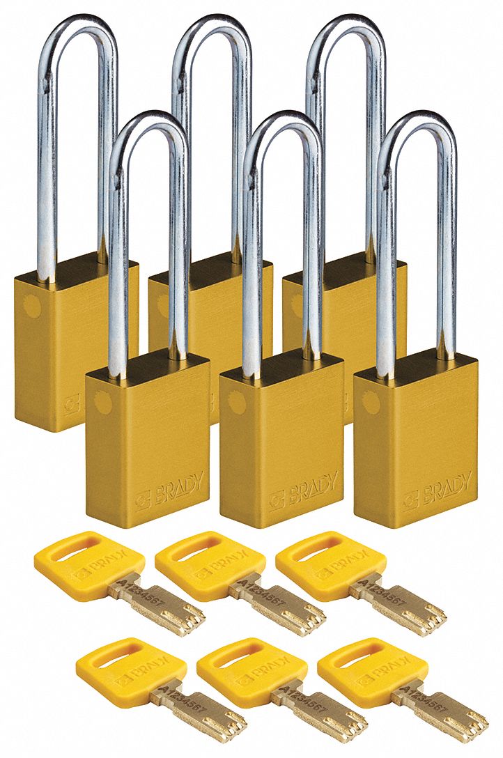 BRADY, Keyed Alike, Aluminum, Lockout Padlock - 55JZ15|ALU
