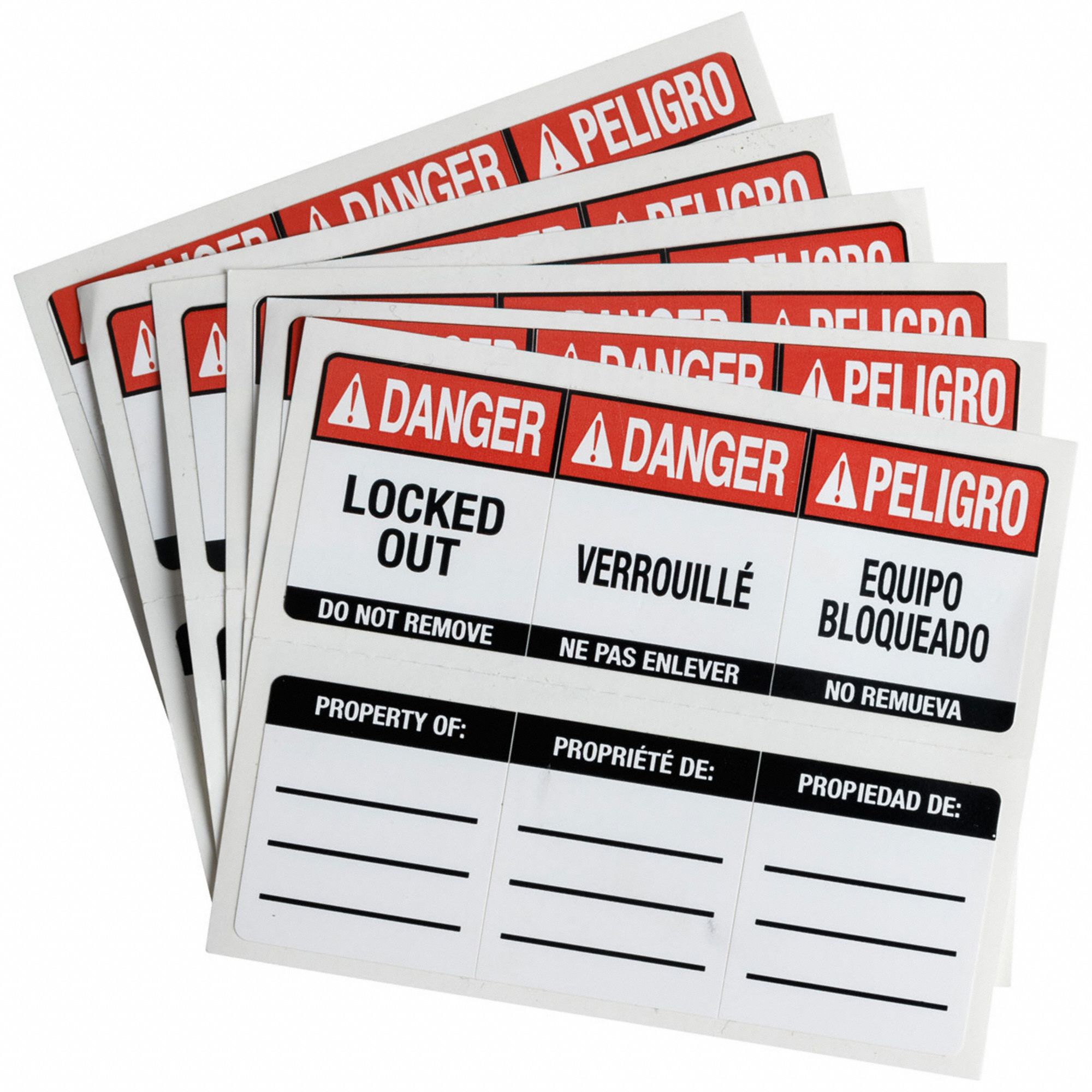Padlock Label, Height 1-1/8", Vinyl, PK6