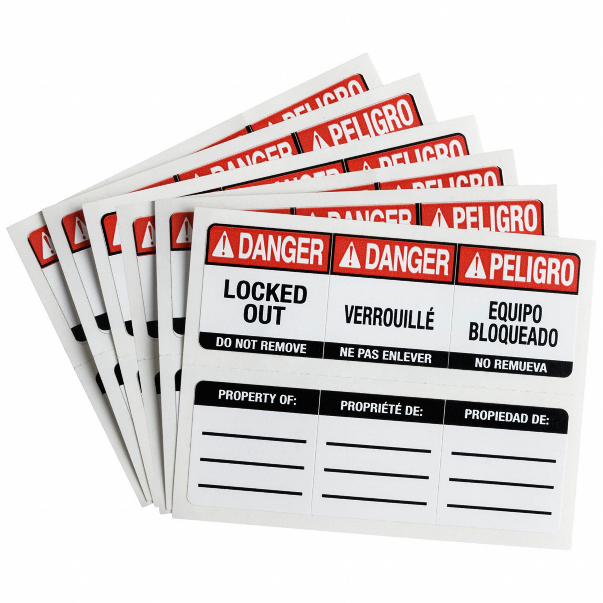Padlock Label, Height 57/64", Vinyl, PK6