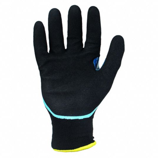 IRONCLAD Coated Gloves: L ( 9 ), Palm, Double Dipped, Nitrile, 3/4 ...