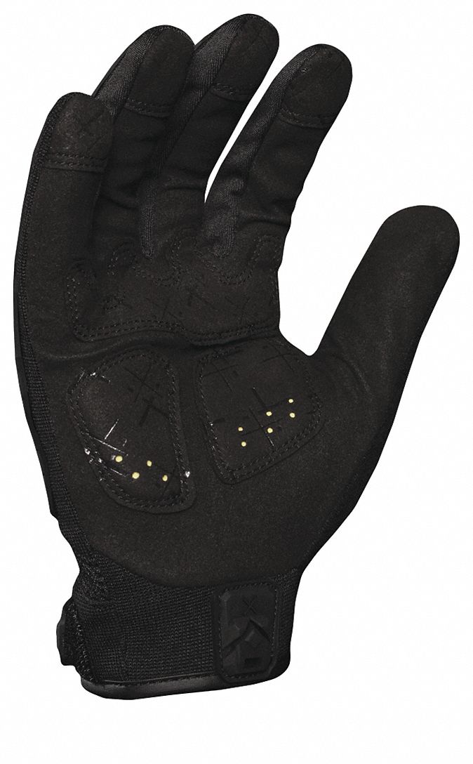 Tactical Glove: Polyester, Synthetic Suede, Unlined, Black, M, 1 PR