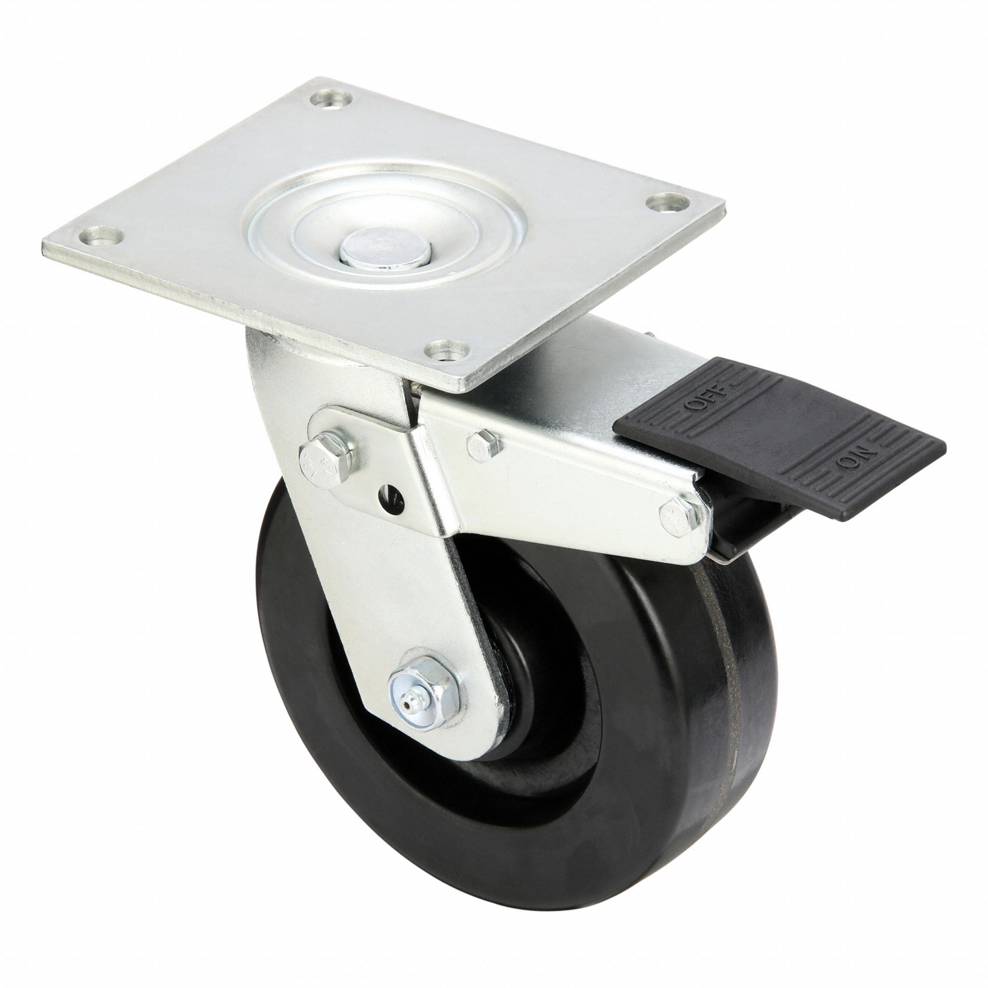Plate Caster, Swivel, Phenolic, 7 1/2"H