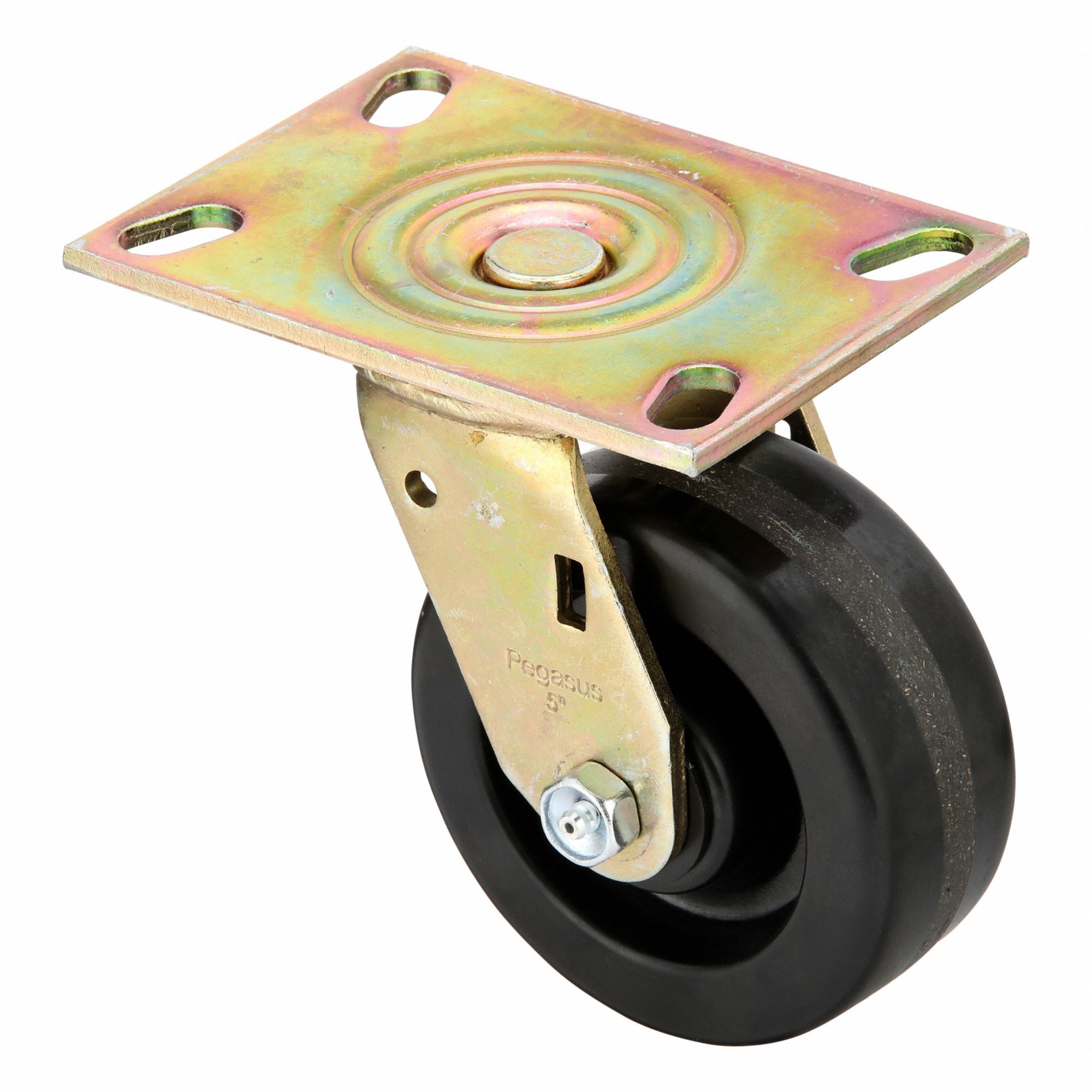 Plate Caster, Swivel, Phenolic, 6 1/2"H