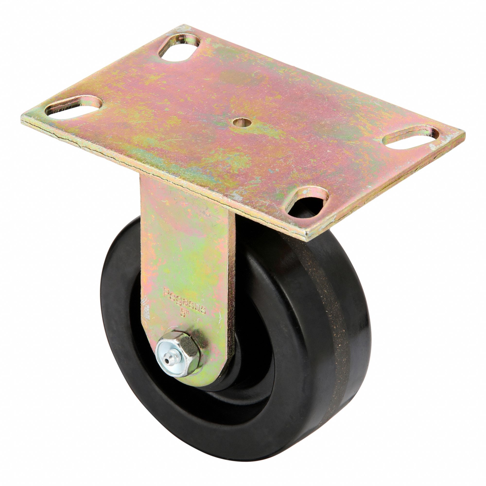 Plate Caster, Rigid, Phenolic, 6 1/2"H