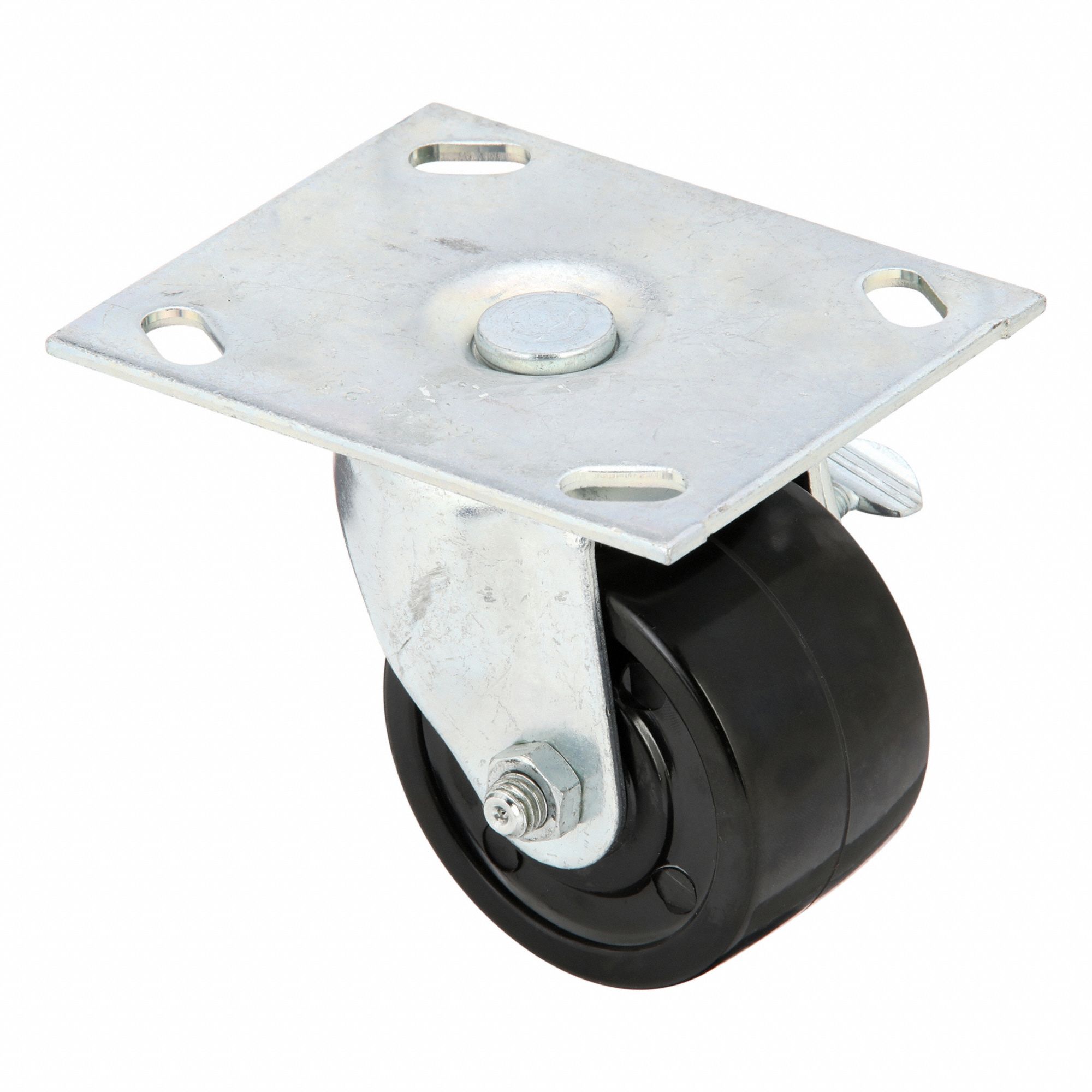 Plate Caster, Swivel, Phenolic, 3 7/8"H