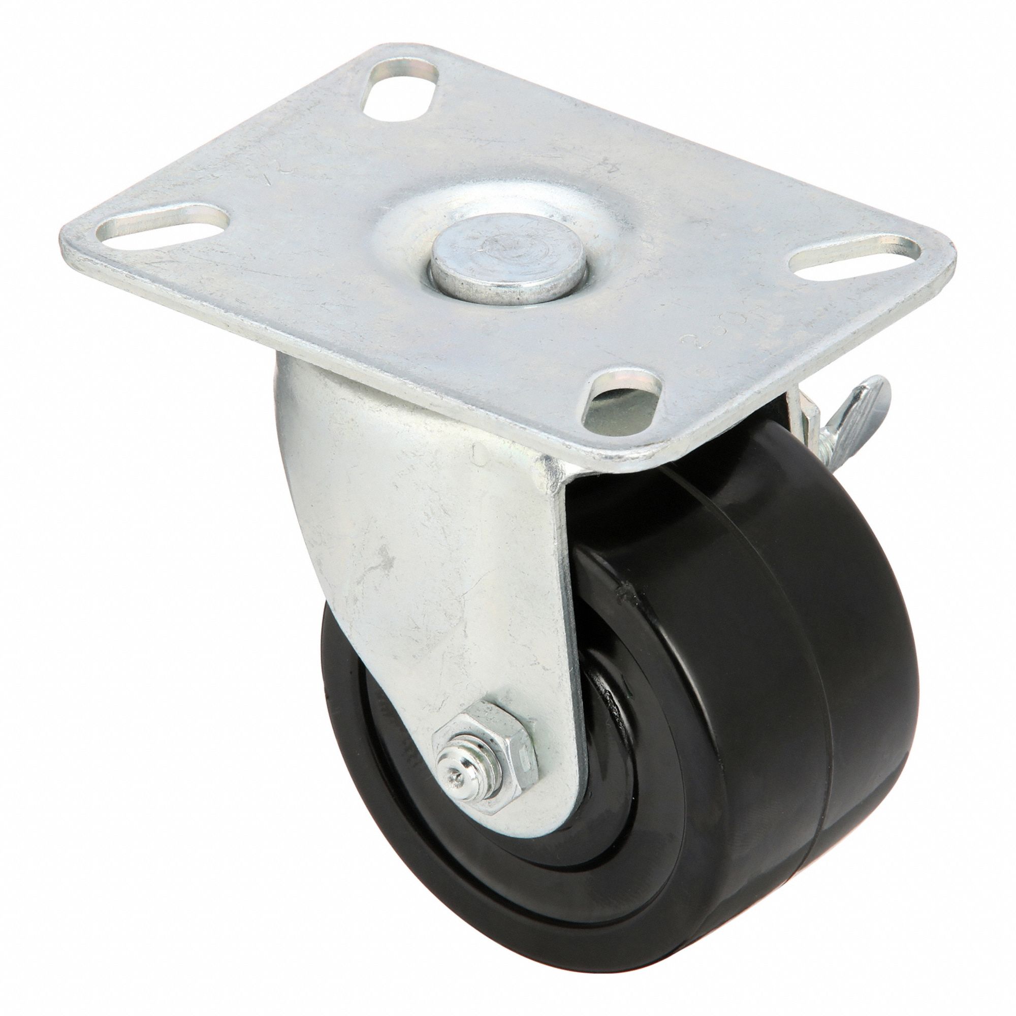 Plate Caster, Swivel, Phenolic, 3 7/8"H