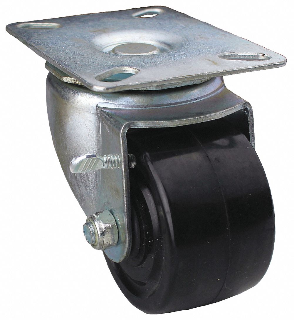 3 in Wheel Dia., 500 lb, Low-Profile Standard Plate Caster - 55KC17 ...