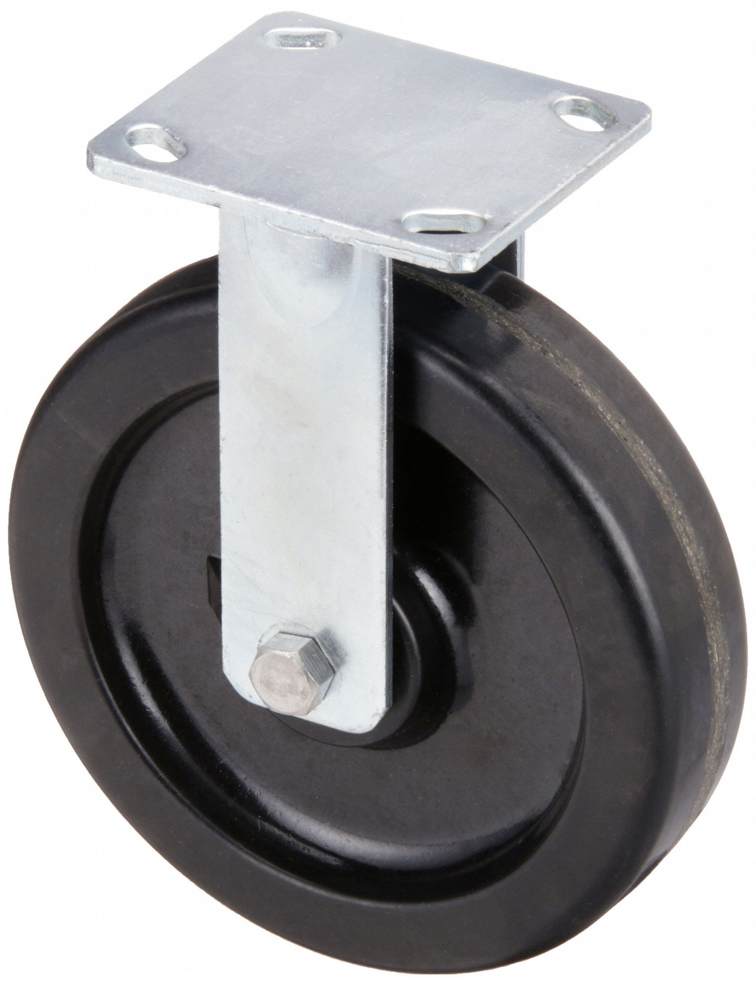 STANDARD PLATE CASTER, 8 IN WHEEL DIAMETER, 1250 LB, 9½ IN MOUNTING H, RIGID CASTER