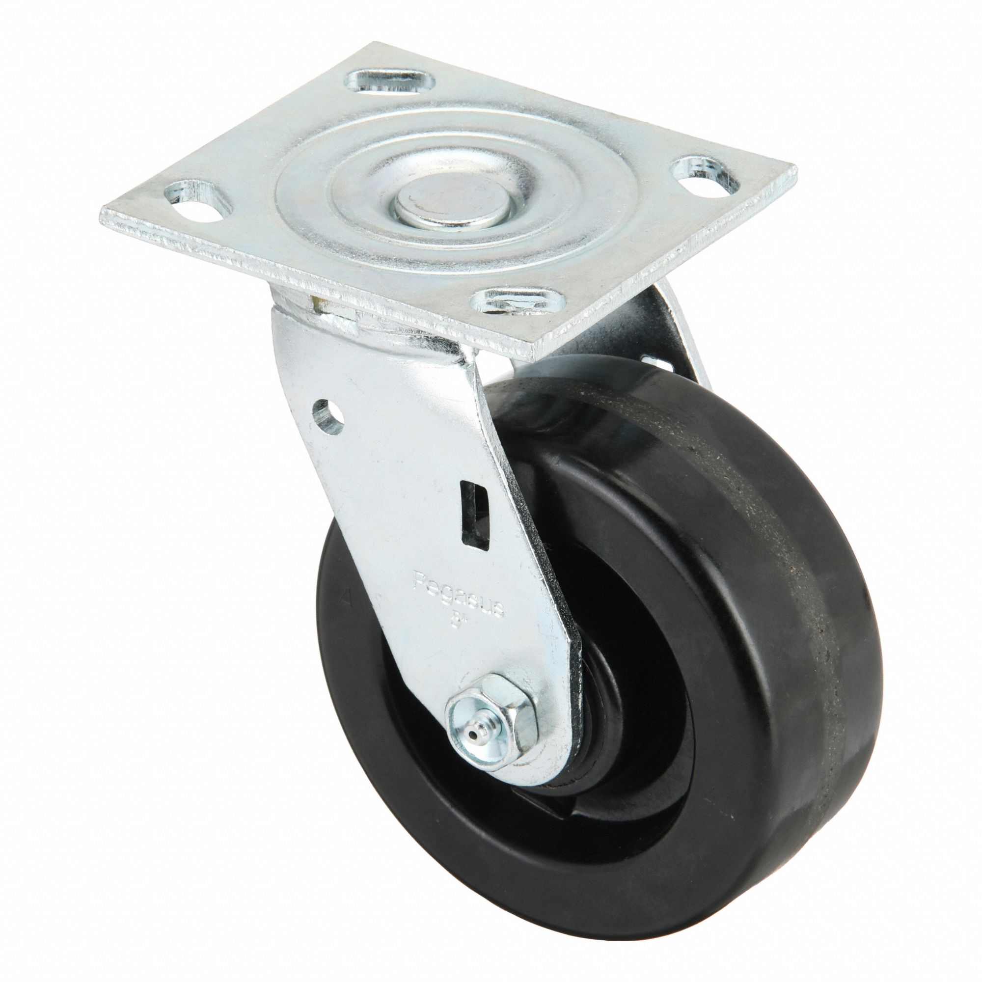 Plate Caster, Swivel, Phenolic, 6 1/2"H