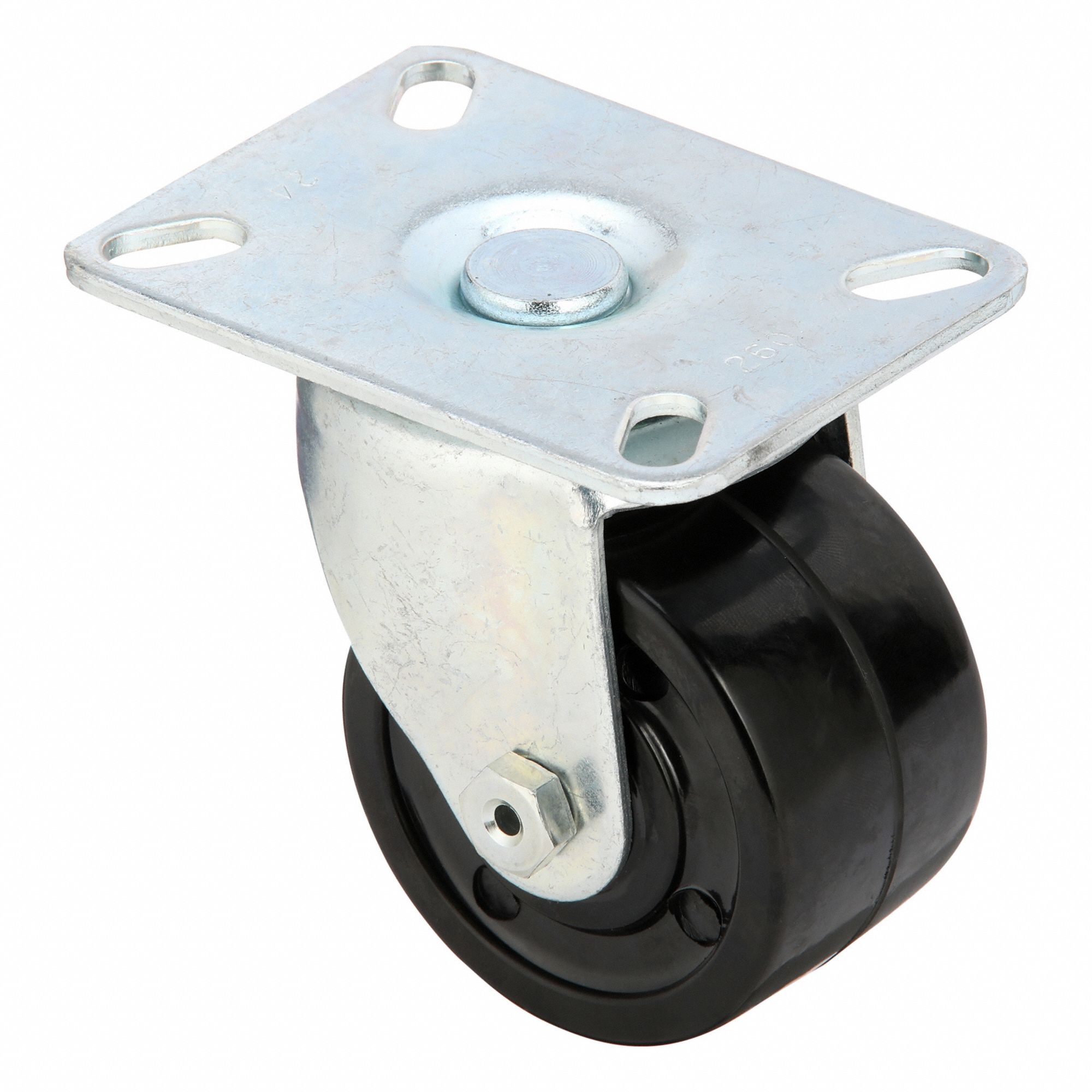 Plate Caster, Swivel, Phenolic, 3 7/8"H