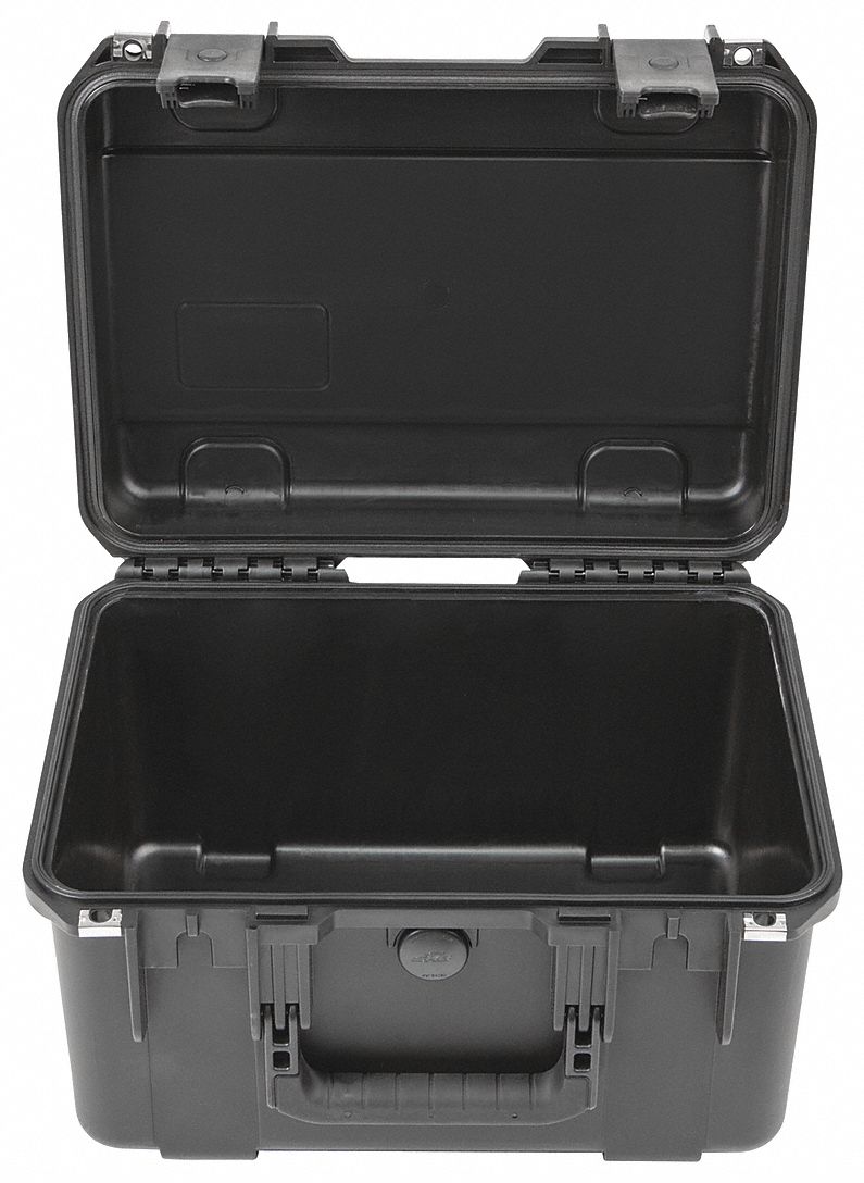 Protective Case: 10 1/2 in x 15 in x 9 in Inside, No Foam, Black, Stationary, 6 lb Wt, No Wheels