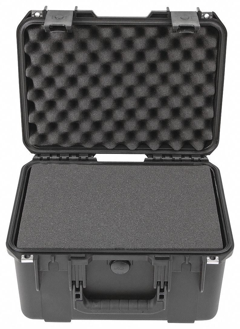 Protective Case: 10 1/2 in x 15 in x 9 in Inside, Pick and Pluck, Black, Stationary, 7 lb Wt