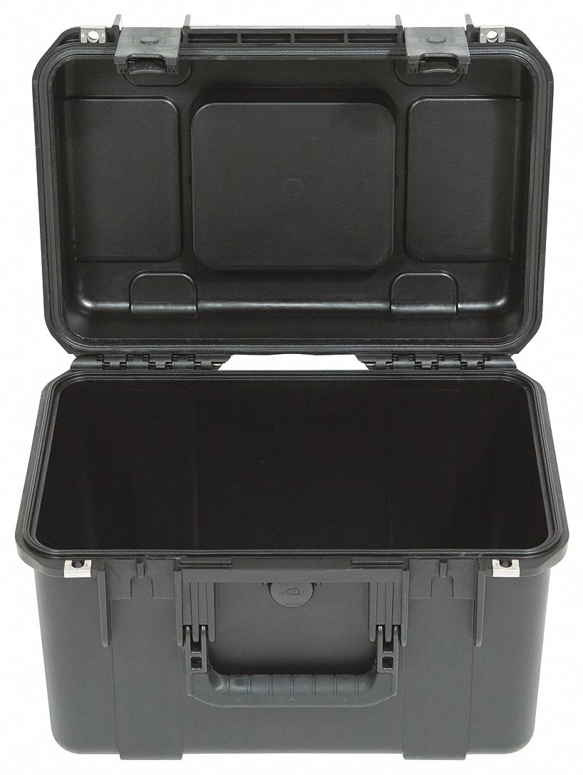 Protective Case: 10 in x 16 in x 10 in Inside, No Foam, Black, No Wheels, 7 lb Wt, IP67, Latches