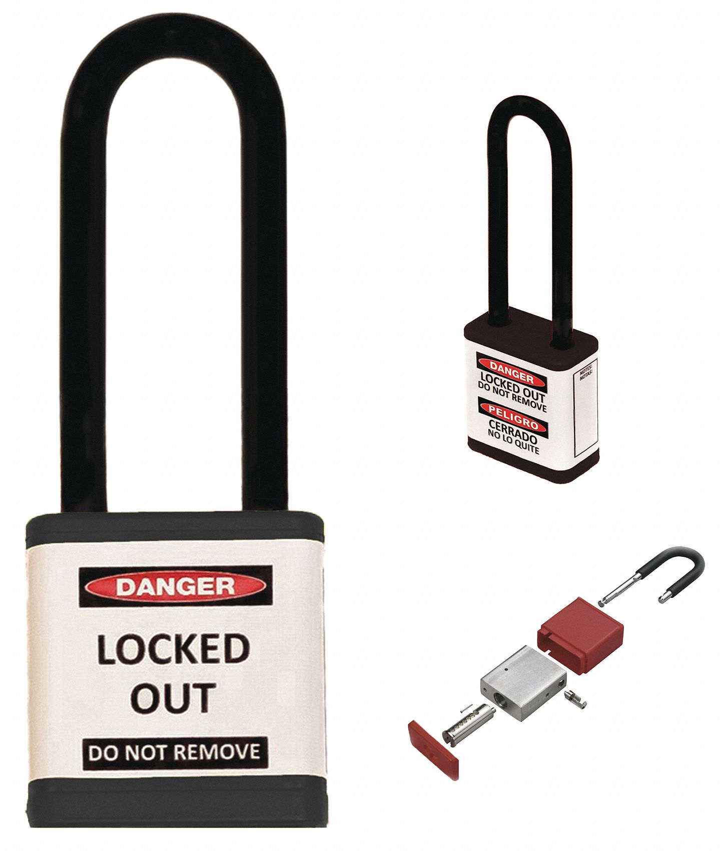 ZING, Keyed Different, Aluminum, Lockout Padlock 55KD15710KDBLACK