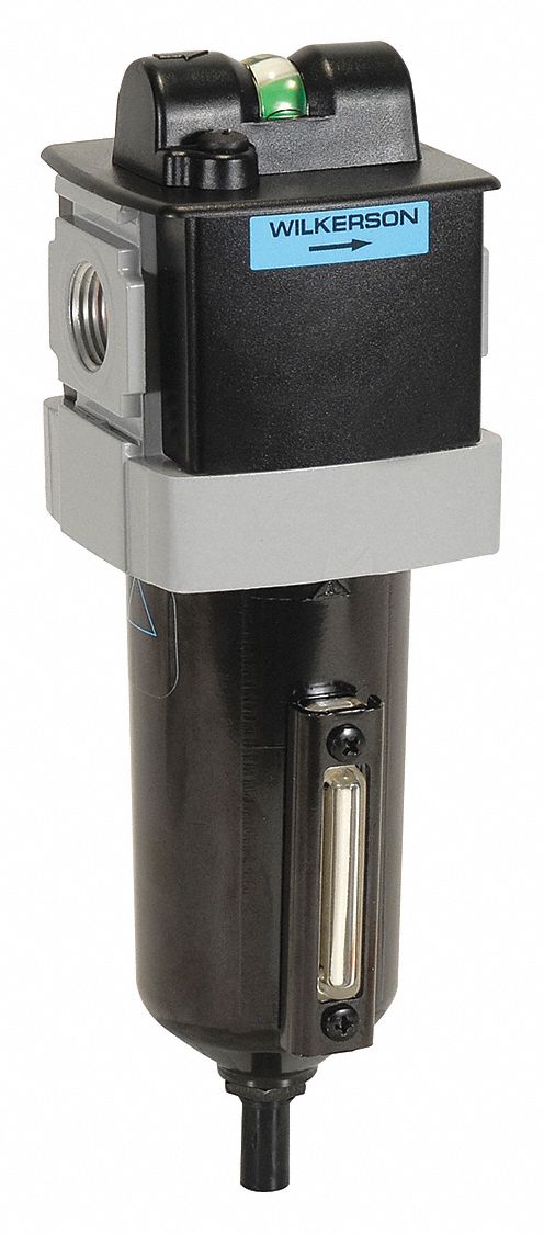 Oil Removal Filter: Coalescing, 1/2 in NPT, 0.01 micron, 72 cfm, 150 psi Max Op Pressure