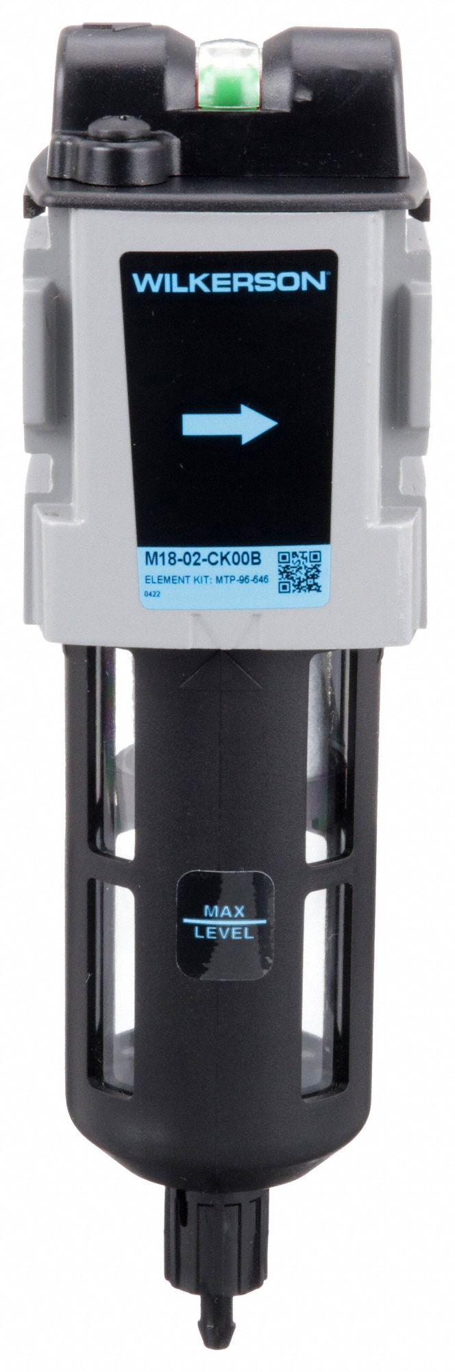 Oil Removal Filter: Coalescing, 1/4 in NPT, 0.01 micron, 85 cfm, 150 psi Max Op Pressure