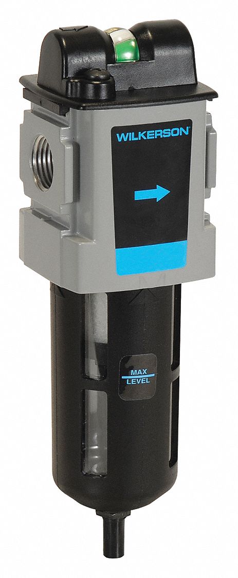 Oil Removal Filter: Coalescing, 1/2 in NPT, 0.01 micron, 85 cfm, 150 psi Max Op Pressure