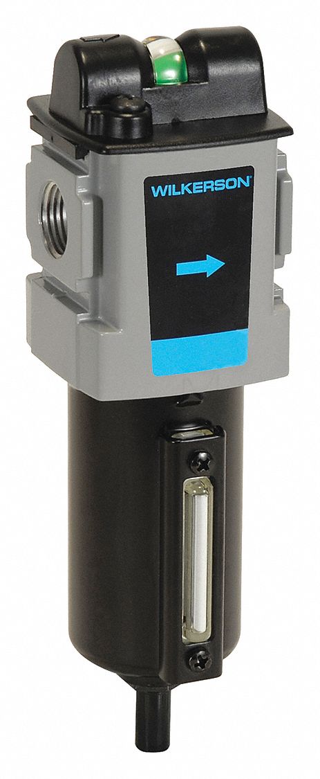 Oil Removal Filter: Coalescing, 1/2 in NPT, 0.01 micron, 85 cfm, 250 psi Max Op Pressure