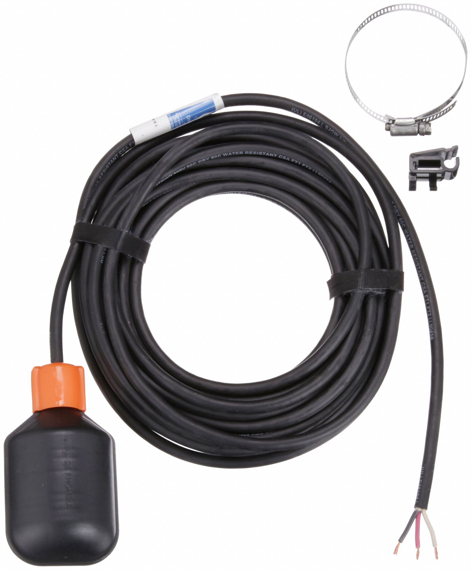 CONTROL FLOAT,POLYPROPYLENE,30 FT CORD