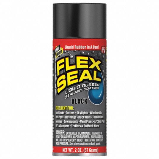 FLEX SEAL Leak Sealer Rubber, Black, 2 oz Container 55KE45FSBLKMINI