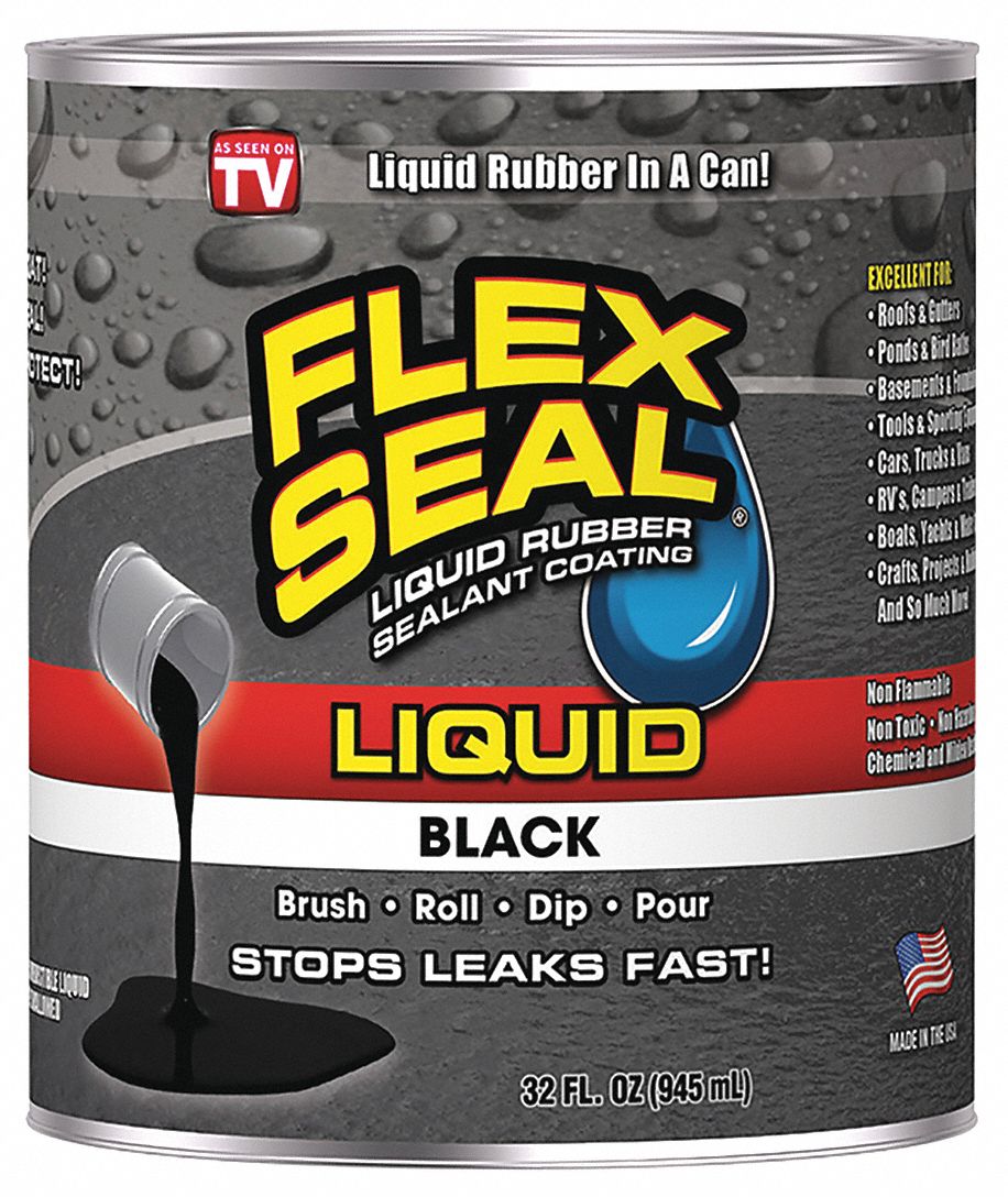 Leak Sealer: Rubber, Black, 32 oz Container