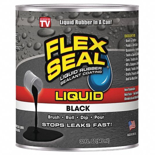 FLEX SEAL Leak Sealer Rubber, Black, 32 oz Container 55KE52