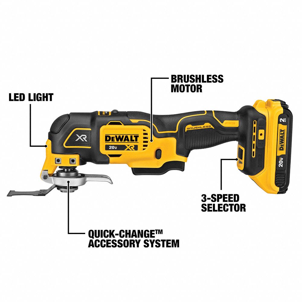 DEWALT Oscillating Tool Kit 0 to 20,000, 3.2° Oscillation Angle