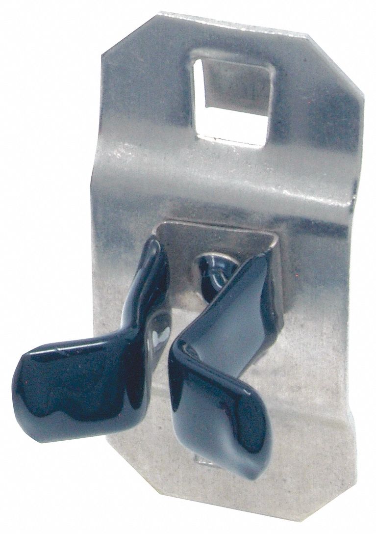 STAINLESS STEEL LOCHOOK Vinyl/Steel Extended Spring Clip, Screw In Mounting Type, Black, Finish