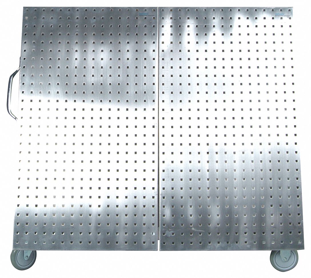 STAINLESS STEEL LOCBOARD, Square, 3/8 in Peg Holes, AFrame Pegboard