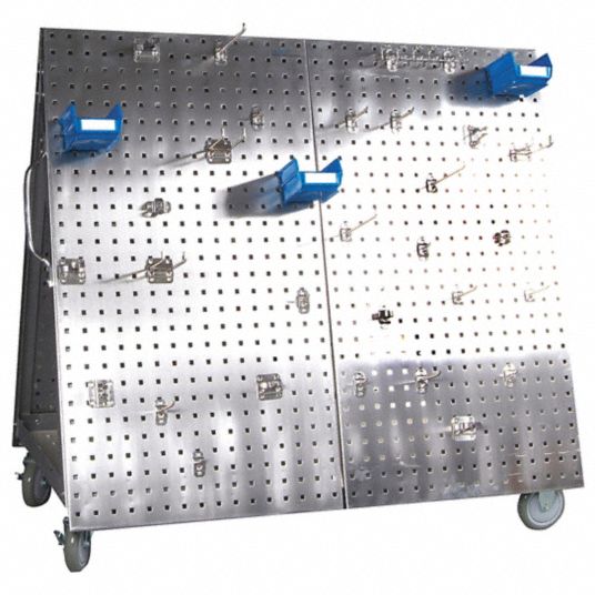 STAINLESS STEEL LOCBOARD Stainless Steel AFrame Pegboard Truck Kit, 800 lb Load Capacity