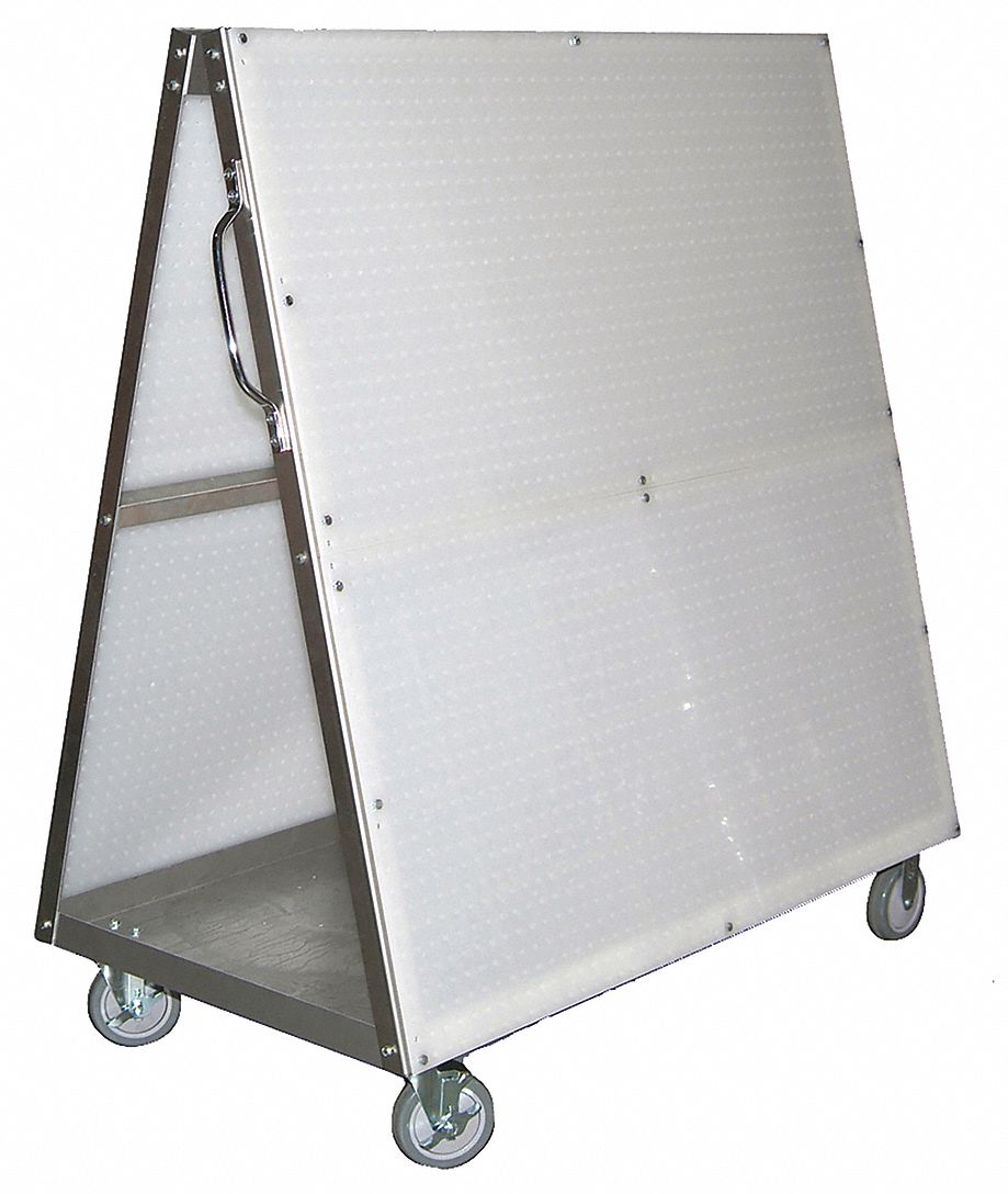 A-Frame Pegboard Truck: Round, 1/4 in Peg Holes, 30 in x 48 in x 51 in, White