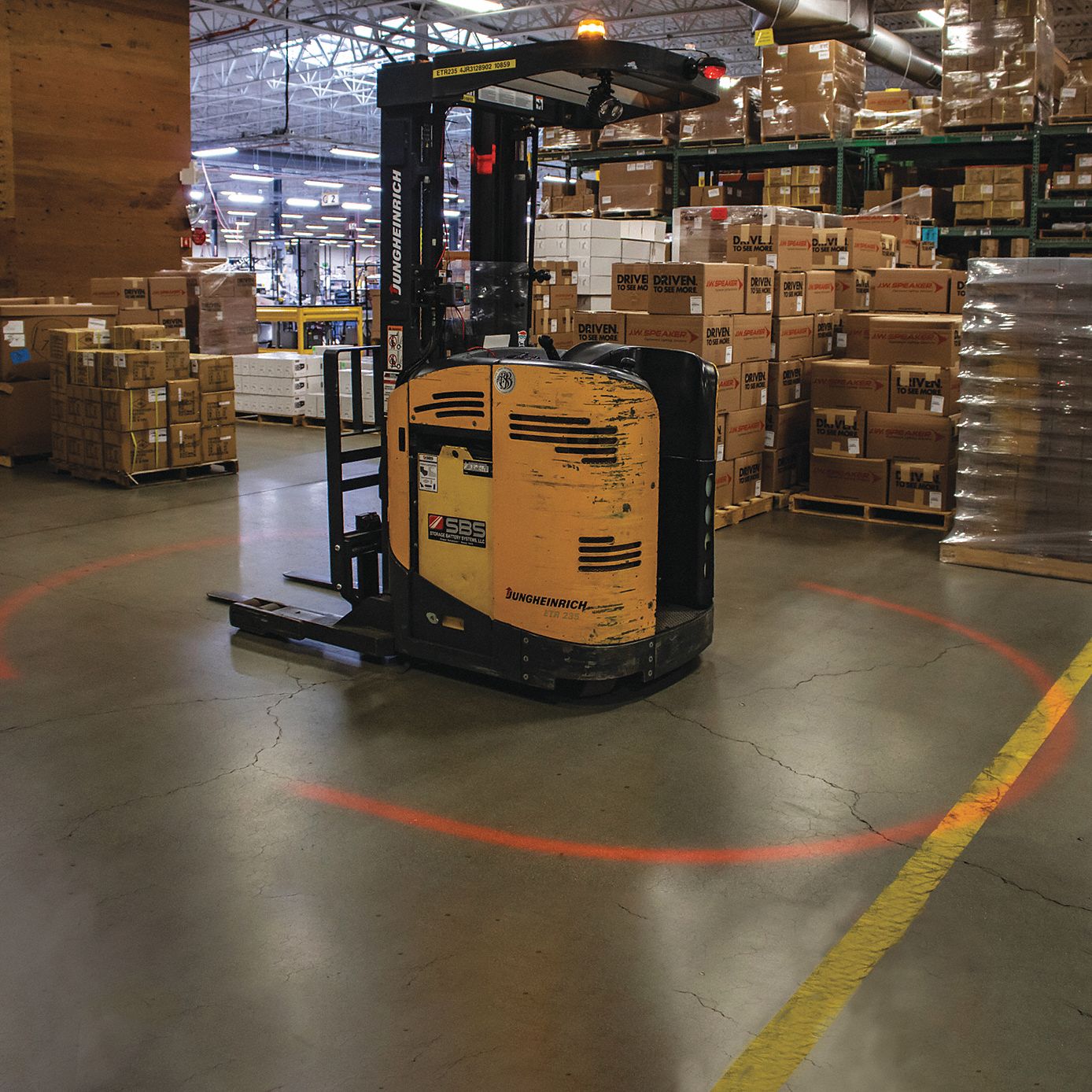 J.W. SPEAKER, Black, DieCast Aluminum, Safety Boundary Light 55KH85