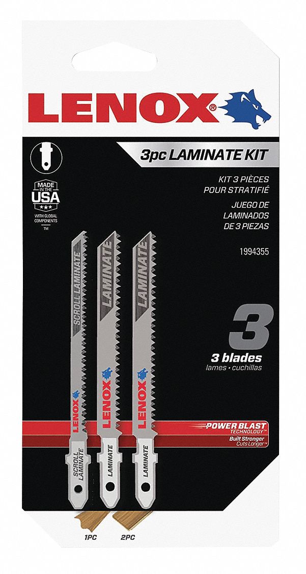 LENOX Jig Saw Blade 14/20, 3 1/2 in Blade Lg, HSS, Rigid for Straight