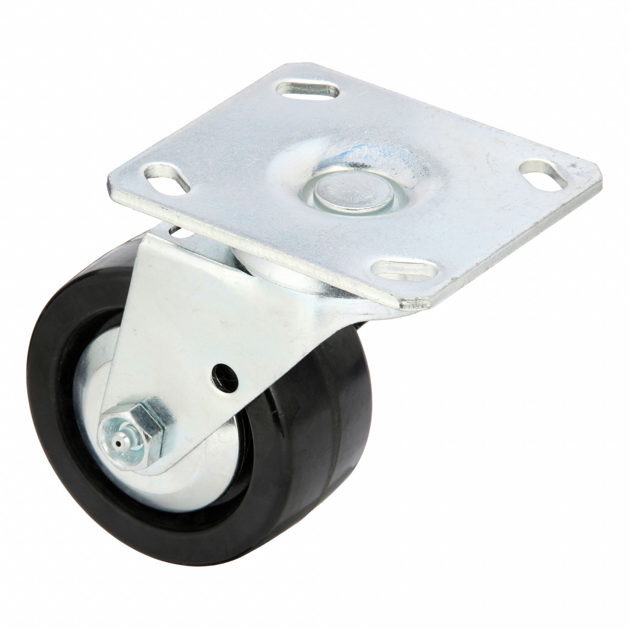 Plate Caster: Swivel, Phenolic, 4 in Wheel Dia, 2 in Wheel Wd, Medium Duty, No Brake