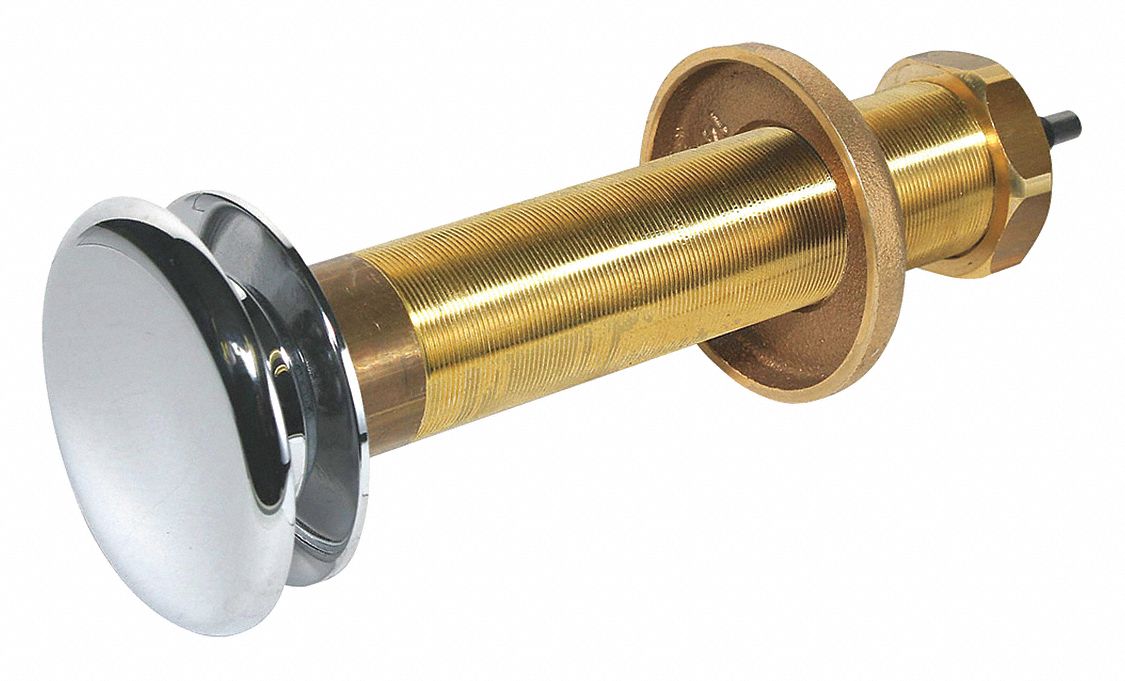 PUSH BUTTON ASSEMBLY: FITS SLOAN BRAND, FOR CONCEALED FLUSHOMETERS, 3 IN SIZE, BRASS