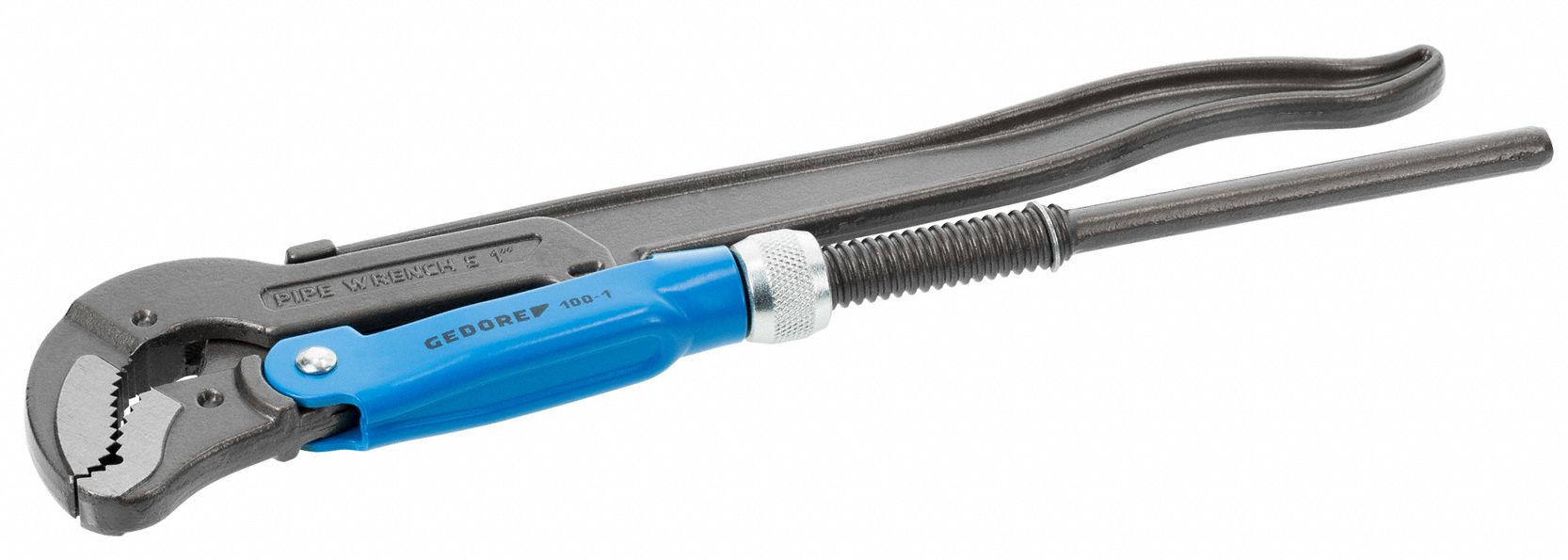 GEDORE Swedish Pipe Wrench, Alloy Steel, Chrome, Jaw Capacity 3 in, Serrated, Overall Length 25